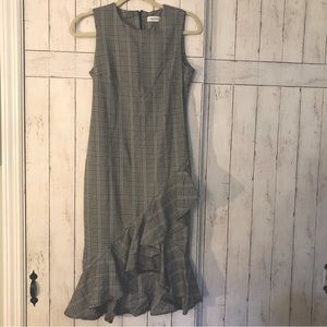 Calvin Klein Plaid Dress Ruffle Hem